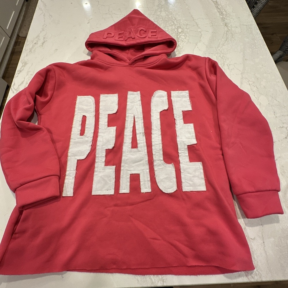Pink PEACE hoodie Streetwear oversized "protect our peace"